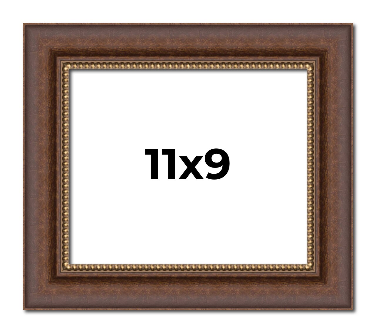 Photo Size Traditional Brown Picture Frame - UV Acrylic, Foam Board Backing, Hanging Hardware
